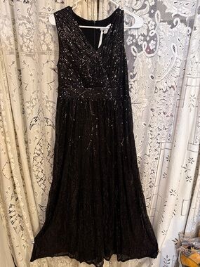 Grace Karin Black Sequin Sleeveless Maxi Dress